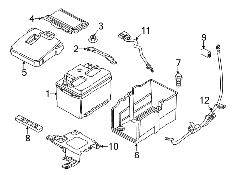 2018 Ford Focus Battery Battery Tray Bolt Diagram for -W712198-S439