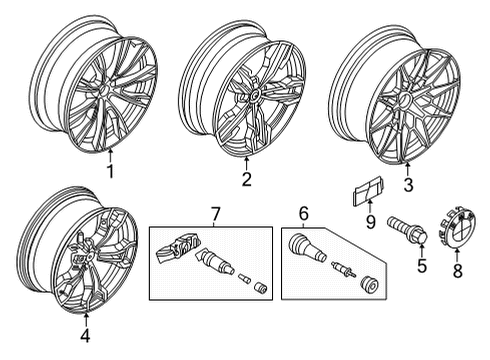 2022 BMW X3 Wheels Disc Wheel, Light Alloy, Orbitgrey Diagram for 36108043671