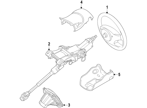 2020 Ford Fusion Steering Column & Wheel, Steering Gear & Linkage Steering Column Diagram for HG9Z-3C529-K