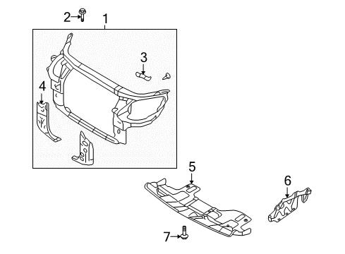2011 Hyundai Veracruz Radiator Support Bracket-Hood Latch Release Diagram for 811962F000