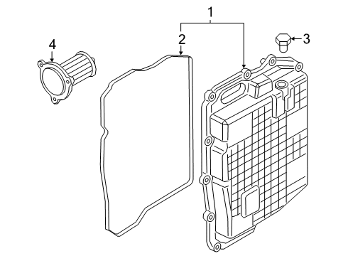 2020 Ford Escape Automatic Transmission Filter Diagram for J1KZ-7G186-A