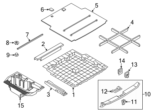 2013 BMW X1 Interior Trim - Rear Body Multifunctional Pan, Trunk Floor Diagram for 51712990101