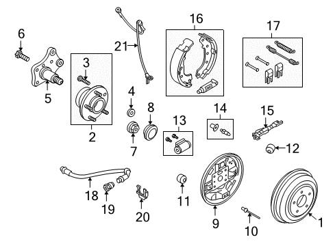 2013 Ford Transit Connect Rear Brakes Wheel Cylinder Diagram for 2T1Z-2261-B