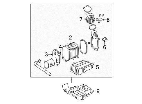 2007 Ford F-250 Super Duty Air Intake Lower Cover Diagram for 6C3Z-9A600-F