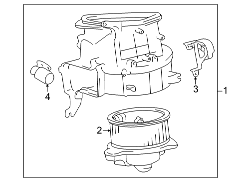 2002 Toyota 4Runner Blower Motor & Fan Fan & Motor Diagram for 87103-35022