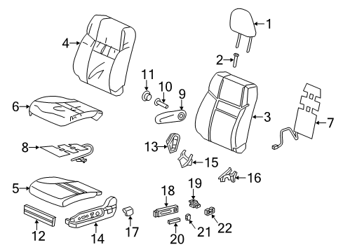 2014 Honda CR-V Heated Seats Pad Comp L, FR Cus Diagram for 81537-T0A-L81