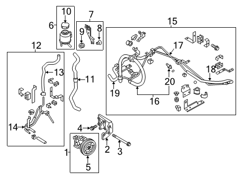 2011 Infiniti M56 P/S Pump & Hoses, Steering Gear & Linkage Power Steering Pump Assembly Diagram for 49110-1MC1A