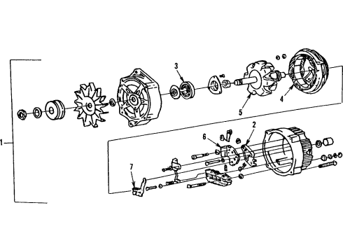 1986 Pontiac Firebird Alternator Reman Alternator(Delco 17Si 120 Amps) Diagram for 19151886