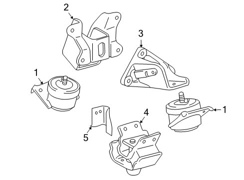 2016 Toyota 4Runner Engine & Trans Mounting Front Bracket Diagram for 12315-31051