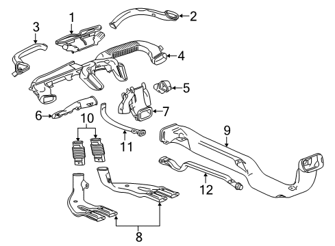 2018 Chevrolet Malibu Ducts Center Duct Diagram for 23412927