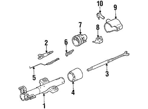 1987 Pontiac Fiero Ignition Lock Actuator-Ignition Switch Diagram for 7840468