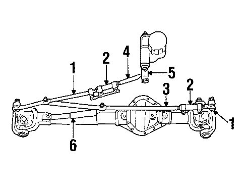 2001 Dodge Ram 1500 Steering Column & Wheel, Steering Gear & Linkage, Shaft & Internal Components, Shroud, Switches & Levers Tie Rod-Tie Rod Diagram for 52106975AA