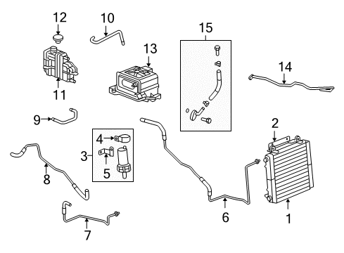 2005 Chevrolet Silverado 1500 Radiator & Components Pump Diagram for 15076931