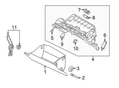 2019 Kia Cadenza Trunk Cover Assembly-Glove Box Diagram for 84540F6000AYK