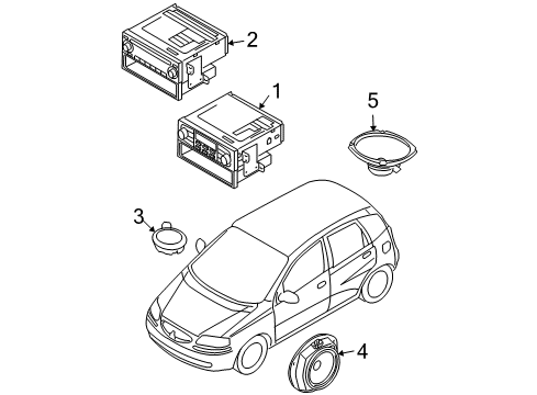 2004 Chevrolet Aveo Sound System Rear Speaker Diagram for 96463757