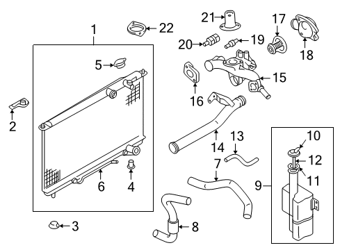 2005 Hyundai XG350 Powertrain Control Hose-Radiator, Upper Diagram for 2541439500