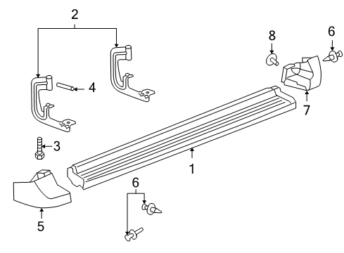 2005 Cadillac Escalade ESV Running Board Running Board Stud Diagram for 11609997