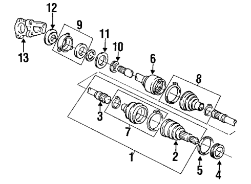 2001 Mercury Villager Axle Shaft - Front Inner Boot Diagram for 1F5Z-3A331-BB