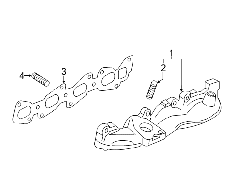 2015 Chevrolet Cruze Exhaust Manifold Exhaust Manifold Gasket Diagram for 55566281