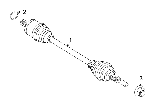 2020 Ford Transit-250 Drive Axles - Front Axle Nut Diagram for KK2Z-00811-A