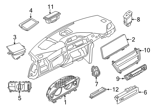 2019 BMW 430i Cluster & Switches, Instrument Panel INSTRUMENT CLUSTER Diagram for 62105A03A00