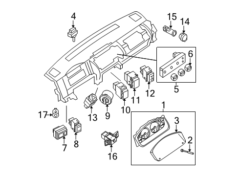 Diagram for 2009 Nissan Frontier A/C & Heater Control Units 