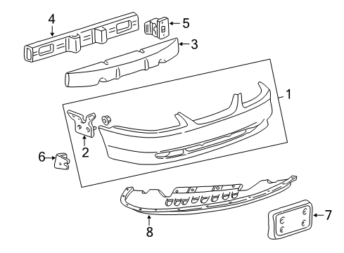 2003 Ford Mustang Front Bumper Lower Deflector Diagram for 2R3Z-17626-AAA