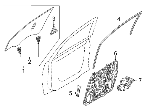 2020 Kia Sportage Front Door Run-Front Door Rear Channel Diagram for 82554D9000