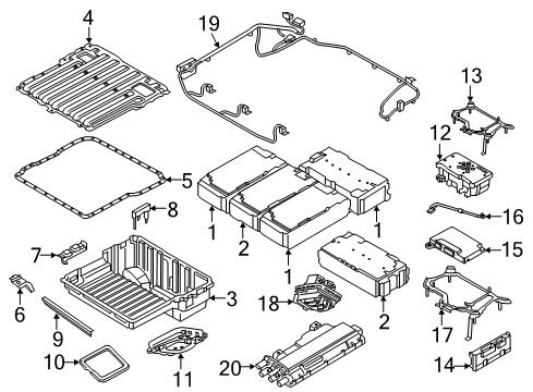 2018 BMW 330e Battery Housing, High-Voltage Accumulator Diagram for 61278618861