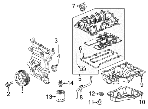 2019 Chevrolet Volt Filters Valve Cover Gasket Diagram for 12709179