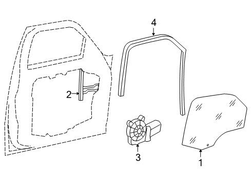 2009 Dodge Nitro Front Door WEATHERSTRIP-Front Door Glass Run Diagram for 55360934AH