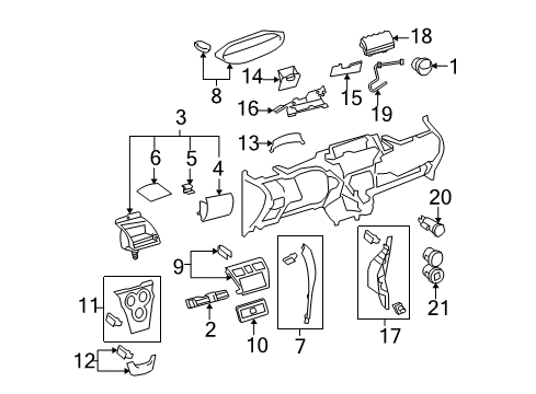 2012 Toyota Yaris Cluster & Switches, Instrument Panel Lower Cover Diagram for 55045-52030-B0