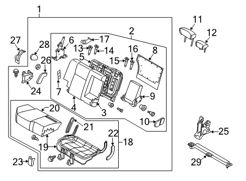 2006 Nissan Murano Rear Seat Components Cushion Assembly-Rear Seat, R Diagram for 88300-CB61D