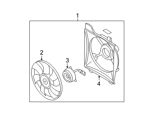 2011 Hyundai Accent Cooling System, Radiator, Water Pump, Cooling Fan SHROUD-Radiator Diagram for 25350-1E500