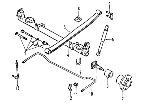 1996 Nissan Quest Rear Axle, Stabilizer Bar, Suspension Components Stabilizer-Rear Diagram for 56230-0B001