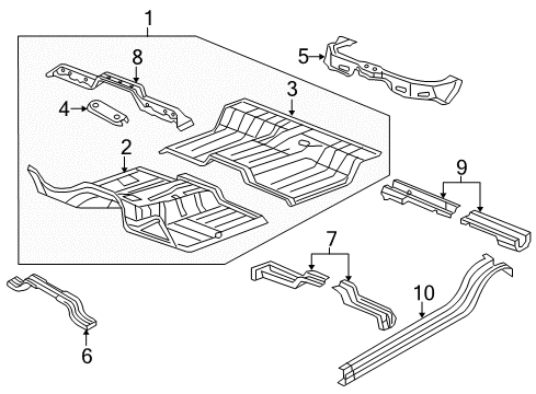 2019 Ram 1500 Classic Floor Support-UNDERBODY Hold Down Diagram for 55372355AA