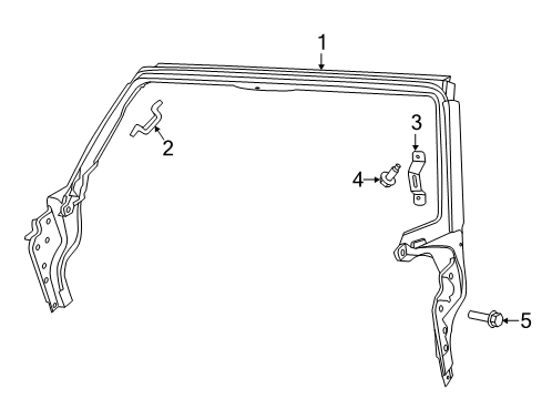 2017 Dodge Viper Windshield Header & Components Screw Diagram for 6508880AA