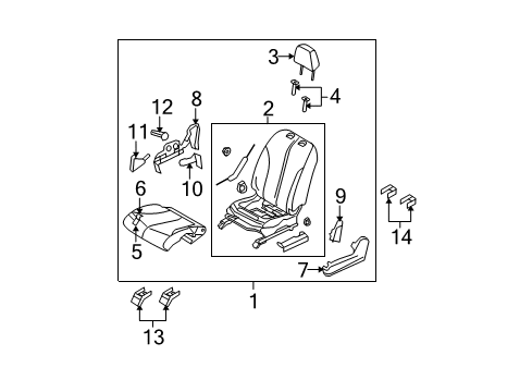 2012 Nissan Versa Front Seat Components HEADREST-Front Diagram for 86400-ZW80A