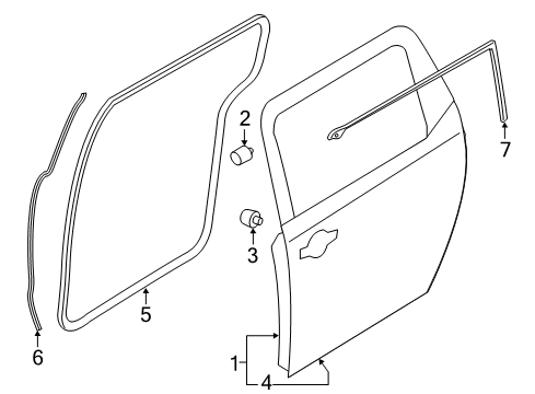 2015 Kia Sedona Side Loading Door - Door & Components WEATHERSTRIP Assembly-Rear Door Upper Diagram for 83160A9000