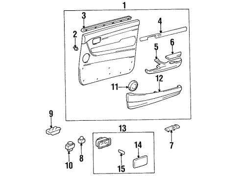 1997 Lexus LX450 Bulbs Panel Assembly, Front Door Diagram for 74240-60020-03