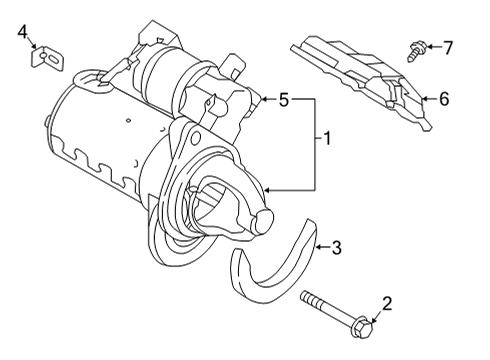 2020 Genesis G90 Starter Packing Diagram for 36115-3C240