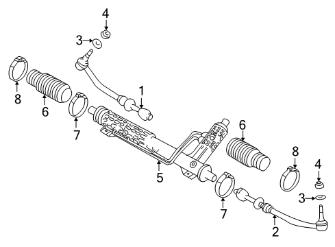 2001 BMW 530i Steering Column & Wheel, Steering Gear & Linkage Uro Parts Tie Rod, Right Diagram for 32111094674