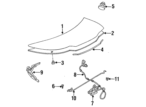 2000 Dodge Stratus Hood & Components Hood Latch Diagram for 4814122AG