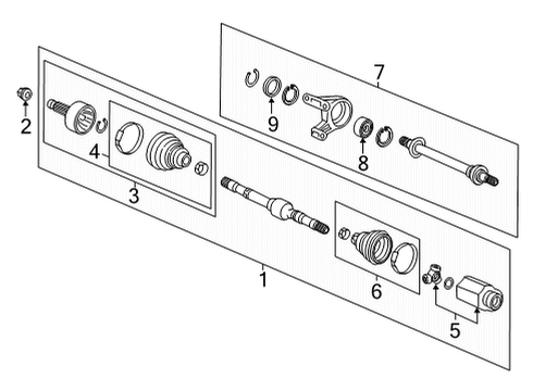 2022 Honda Civic Drive Axles - Front Boot Set, Inboard Diagram for 44017-TET-H01