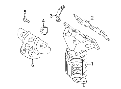 2014 Hyundai Azera Exhaust Manifold Exhaust Manifold Catalytic Assembly, Right Diagram for 285103CCJ0