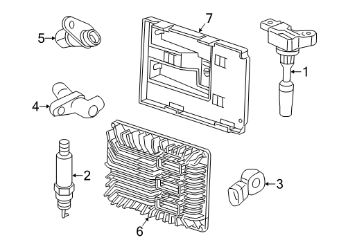 2018 Cadillac ATS Powertrain Control Knock Sensor Diagram for 12654282