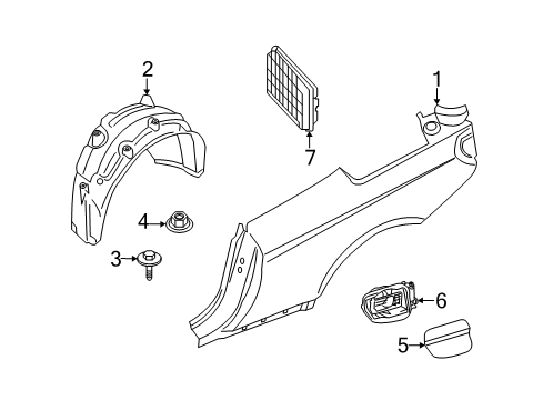 2021 BMW 840i xDrive Quarter Panel & Components LEFT REAR SIDE PANEL Diagram for 41007494527