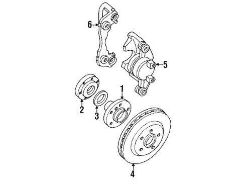 1991 Dodge Monaco Front Brakes Nut-Front Wheel Drive Hub Diagram for 34201106