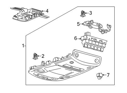 2020 Ford F-250 Super Duty Anti-Theft Components Overhead Console Clip Diagram for -W717585-S439