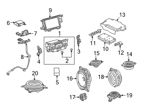 2018 Lexus ES300h Navigation System Bracket, Radio Receiver Diagram for 86212-33300